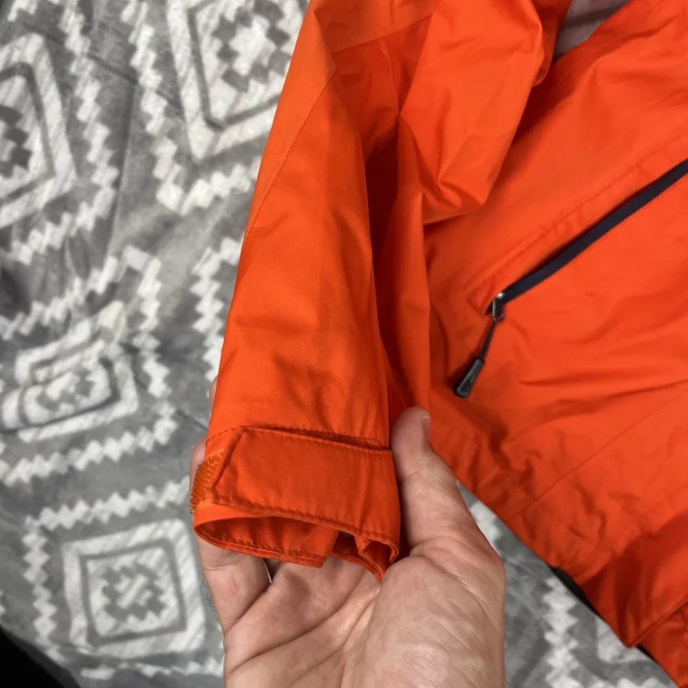 The North Face HyVent Womens XS Orange Hooded Windbreaker Rain Jacket Full Zip - Picture 8 of 16